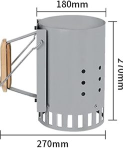 Barbecue Chimney Starter Charcoal Chimney Starter with Air Inlet Beech Handle Outdoor Cooking Tools Accessories Emergency Preparedness Camping Tool 2