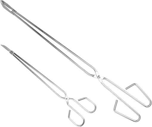 2PCS Heavy Duty Extended Charcoal Clamp Sturdy Firewood Tongs for Outdoor BBQ & Charcoal Tong for Grilling and Cooking