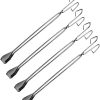 4pcs Stainless Steel Garbage Pliers Trash Pickup Tool Scissor Shape Tongs 60cm Long Heavy Duty for Outdoor Cleanup