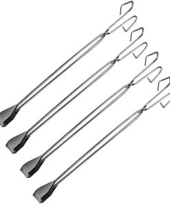4pcs Stainless Steel Garbage Pliers Trash Pickup Tool Scissor Shape Tongs 60cm Long Heavy Duty for Outdoor Cleanup