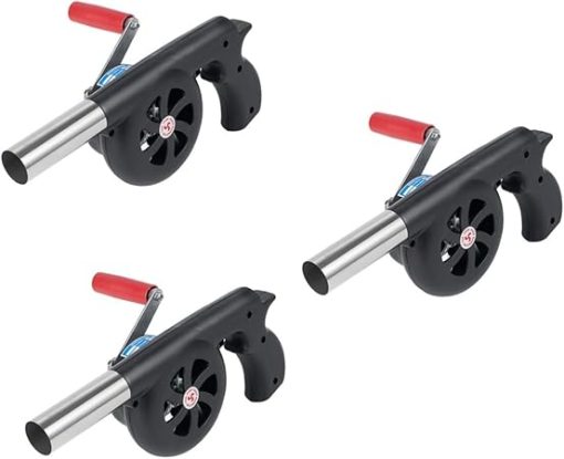 3pcs Hand Crank BBQ Fan Outdoor Air Fire Blower Camping Charcoal Igniter Tool