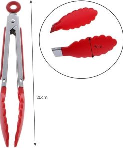 Bag Clips for Food Kitchen Accessories Stainless Steel Silicone Tongs BBQ Clip Salad Bread Cooking Food Serving Tongs Kitchen Tools Kitchenware Tongs 2