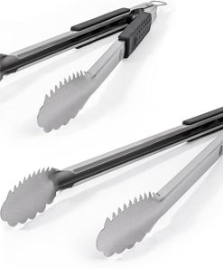 Grill Perfect Extra Long Pack of 2 Heavy Duty Tongs for Grilling and BBQ | Dual Sided Stainless Steel Grill Tongs for Outdoor Grill and Kitchen Cooking | 3-Sided Handle Grip | 16 Inch and 20 Inch