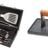Cuisinart CGS-2010 Premium Grilling Set (10-Piece) and Cuisinart CGPR-221 Cast Iron Grill Press (Wood Handle), Weighs 2.1-pounds
