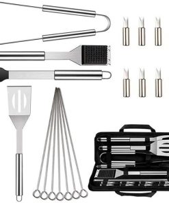 20PCS Camping BBQ Grill Accessories Kit Stainless Steel BBQ Tools for Christmas Birthday Presents - Grill Utensils Set Ideal Grilling Gifts for Men Dad Women