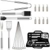 20PCS Camping BBQ Grill Accessories Kit Stainless Steel BBQ Tools for Christmas Birthday Presents - Grill Utensils Set Ideal Grilling Gifts for Men Dad Women