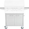 KORVOS Portable Outdoor Grill Cart with HDPE Legs,Stainless Steel Top&Double-Shelf Storage for BBQ Prep Table，A Long-Lasting Dining Cart Suitable for Outdoor&Indoor Use, Grey 3