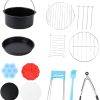 KICHOUSE 12pcs Air Fryer Accessory Set 8in Bbq Basket Accessory Kit Replacement Parts Versatile Cooking Tools
