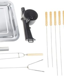Yardwe 1set Stainless Steel Accessories Portable Grilling Tools Professional Forks Sticks Outdoor Barbecue Kit for Camping Picnics and Holidays