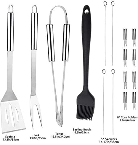 BBQ Grill Accessories Set for Men Women, 16PCS Grilling Utensils Tools Set, Stainless Steel BBQ Tools with Storage Bag,for Barbecue, Camping, Kitchen Outdoor Barbecue Tools, Easy to Carry 2 BBQ Grill Accessories Set for Men Women, 16PCS Grilling Utensils Tools Set, Stainless Steel BBQ Tools with Storage Bag,for Barbecue, Camping, Kitchen Outdoor Barbecue Tools, Easy to Carry - Image 2