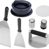 HANABASS Complete BBQ Tool Set Stainless Steel Burger Smasher Spatula Basting Brush for Easy Outdoor Kitchen Cooking