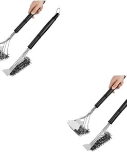 BESPORTBLE 2sets Grill Cleaner Kit BBQ Brush Grill Brush for Barbecue Metal Outdoor Cleaning Tool 2pcs*2