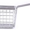 Fried Basket,SnackContainer,SnackHolder,Universal Grill BasketChip Basket Stainless Steel French Fries Deep Frying Fryer Basket Square Food Cooking Tool Kitchen Cooking Tools (Color : Silver)