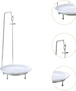 Kebab Stand Barbecue Grill Stand Roasting Sticks BBQ Skewer Rack Grill Vertical Stand for Camping Outdoor Cooking Tool, White 2
