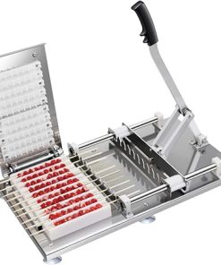 Manual Mutton Kebab Machine, 10 Holes Bbq Bamboo Skewer Meat Making Machine Commercial Stainless Steel Satay Meat String Machine Grilling Tool for Kitchen, Restaurants, Barbecue Stalls