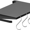 Foldable Griddle Side Shelf for Blackstone 28" Griddle, Grill Accessories with Paper Towel Holder, 4 Hooks, Grill Caddy Shelf for Blackstone Grilling Accessories