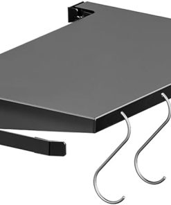 Foldable Griddle Side Shelf for Blackstone 28" Griddle, Grill Accessories with Paper Towel Holder, 4 Hooks, Grill Caddy Shelf for Blackstone Grilling Accessories