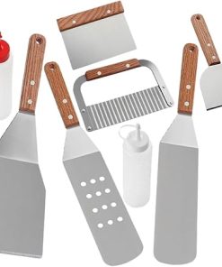 Grill Bot Cleaning Kit for 8-Piece Grilling Utensils Set Flat Top Grill Scraper Outdoor Grilling Tool Set Camping Tools