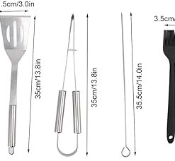 16pcs Stainless Steel BBQ Tool Set, Portable Grilling Tools for Camping, Family Gatherings, Proof and Durably, with Oxford Cloth Storage 2