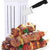 Easy Barbecue Kebab Maker Meat Brochettes Skewer Machine BBQ Grill Accessories Tools Set Meat Skewer Machine with 16 Skewers
