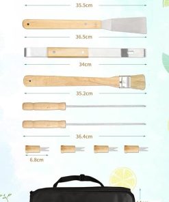 BBQ Accessories Grilling Tools, Stainless Steel BBQ Tools Grill Tools Set for Cooking, Backyard Barbecue & Outdoor Camping Gift for Man Dad Women Barbecue Enthusiasts Set 2