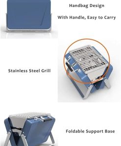 Portable Bbq Stove Grill Folding Charcoal Grill Outdoor Stainless Steel Bbq Grill Camping Cooking Picnic Barbecue Tools 2