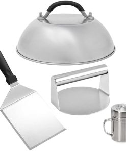 JSEIAJB Barbecue Tool Set Crushed Hamburger Set Hamburger Press Machine Pot Cover Barbecue Spatula Flavor Bottle