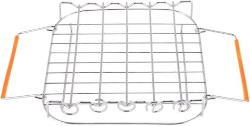 Skewer Stand Air Fryer Accessories Grill for Home Kitchen Dehydrator Rack (Color : Silver, Size : 21.5x21x4.5cm) (Silver 21.5x21x4.5cm)