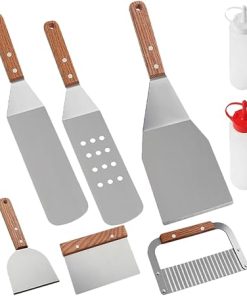 1Set BBQ Grill Tool Heavy Duty Griddle Scraper Utensils Portable Camping Accessories for Outdoor Cooking Present for Barbecue Enthusiasts