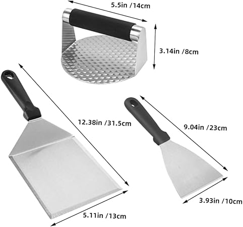 GALPADA Versatile Stainless Steel Barbecue Tools Burger Press Spatula Basting Brush Must-Have for Outdoor Grilling Cooking 2 GALPADA Versatile Stainless Steel Barbecue Tools Burger Press Spatula Basting Brush Must-Have for Outdoor Grilling Cooking - Image 2