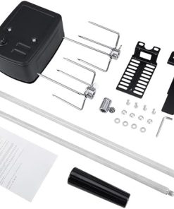 Stainless Steel Rotisserie Kit, BBQ Grilling Accessories Spit Rod Meat Forks with Electric Motor for Outdoor Camping Barbecue 2
