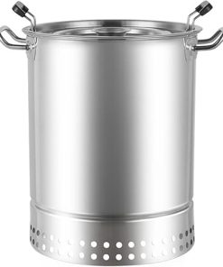 smokeless Charcoal Barrel BBQ Grill - Stainless Steel Mesh Barrel with 20pcs Kabob Skewers, Rolling Grilling Basket, and Camping Barbecue Rack for Vegetables and Meat,single layer