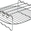 Double-Layers Cooking Rack Stainless Steel Barbecue Tray Accessory BBQ Kitchen Tools (Color : As Shown, Size : One Size) (As Shown One Size)