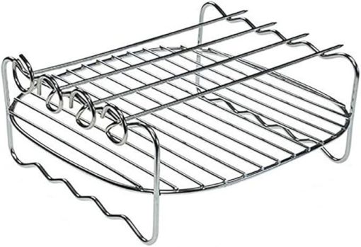 Double-Layers Cooking Rack Stainless Steel Barbecue Tray Accessory BBQ Kitchen Tools (Color : As Shown, Size : One Size) (As Shown One Size)