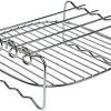 48″ Outdoor Grill Cart with Wheels – Stainless Steel BBQ Prep Table with Storage Cabinet, Spice Rack & Hooks, Heavy-Duty Patio Kitchen Cart for Grilling Accessories, Black (Two Doors) 4