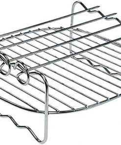 Double-Layers Cooking Rack Stainless Steel Barbecue Tray Accessory BBQ Kitchen Tools (Color : As Shown, Size : One Size) (As Shown One Size)