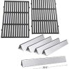 Hongso 17.5 Inches Grill Grates and 22.5 Inches Flavorizer Bars Bundle for Weber Spirit 300 Series (with Side-Mounted Control Panel)