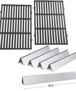 Hongso 17.5 Inches Grill Grates and 22.5 Inches Flavorizer Bars Bundle for Weber Spirit 300 Series (with Side-Mounted Control Panel)