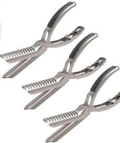 BBQ Rib Prep Tool Membrane Remover, Stainless Steel Rib Prep Tools Kit for BBQ Enthusiasts, Rib Membrane Removal Tool Ergonomic Design, Dishwasher Safe BBQ Accessory(3pc)