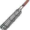 Grilling Baskets BBQ Grill Mesh Stainless Steel Barbecue Meshes Portable Non-Stick Grilling Mesh Kitchen Accessories BBQ Tools (Color : Black, Size : 2pcs)