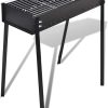 Charcoal Barbecue Stand for Outdoor Cooking, Durable Steel Construction, 30" x 11" Grill Plate Size, Picnics and Parties