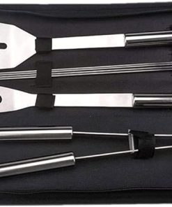 7PCS BBQ Grill Tools Set, Stainless Steel Barbecue Accessories with Heat-Resistant Handles, Carry Bag, Perfect for Outdoor Grilling, Camping