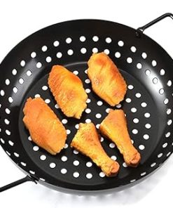 BBQ Grill Outdoor Non-stick Charcoal Grill Plate Stainless Steel Barbecue Tray Grills Portable Charcoal Stove for Outdoor Camping Bbq Accessories (Size : 29.7x22.7x5.2cm)