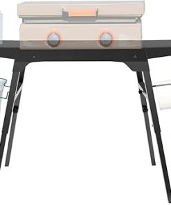 Blackstone Stand for 17''/22'' With Folding Legs, Adjustable Portable Table Top Blackstone Grilldle Stand With 2 Side Tables for Outdoor Cooking/Camping
