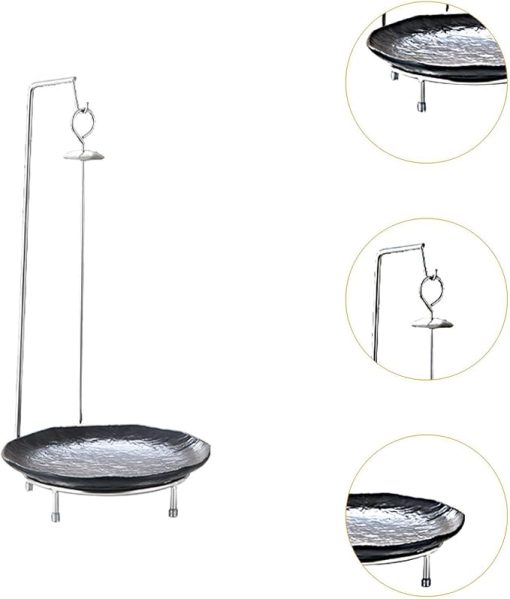 Kebab Stand Grilling Skewer BBQ Accessories Barbecue Grill Stand BBQ Skewer Rack for Outdoor Cooking Tool BBQ, Black - Image 2