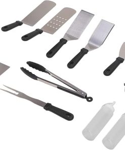 12 Piece Stainless Steel Grilling Kit, Food Grade BBQ Tools with Heat Handles, Complete Outdoor Camping Grill Set in Storage Bag 2