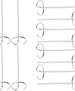 12 Pcs Stainless Steel Skewers For Air Fryer Bbq Grilling Meat Kebab Vertical Barbecue Tools Kitchen Accessories