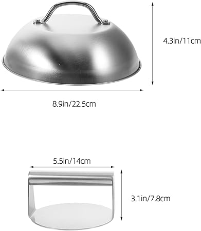 VOSAREA Meat Press Pot Cover Set BBQ Grill Accessories Grilling Set Sturdy Stainless Steel Construction 2 VOSAREA Meat Press Pot Cover Set BBQ Grill Accessories Grilling Set Sturdy Stainless Steel Construction - Image 2