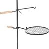BBQ Accessories Outdoor Barbecue Grill Stand Assemblable Cast Iron Grill Net and Arm Set for Camping Picnic for Picnics and Camping Gifts for Dad Gifts