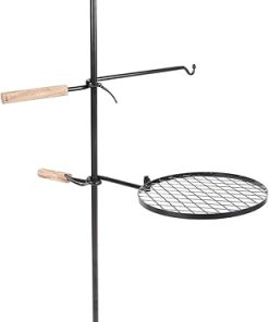 BBQ Accessories Outdoor Barbecue Grill Stand Assemblable Cast Iron Grill Net and Arm Set for Camping Picnic for Picnics and Camping Gifts for Dad Gifts